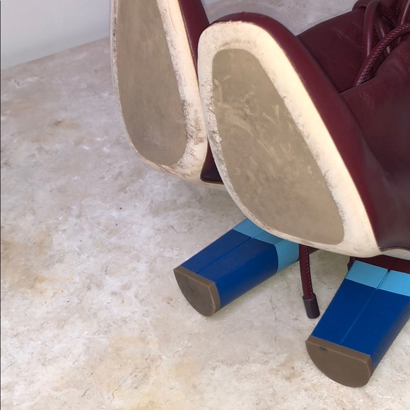 Malone Souliers Burgundy boots contrasting heel - Picture 4 of 7